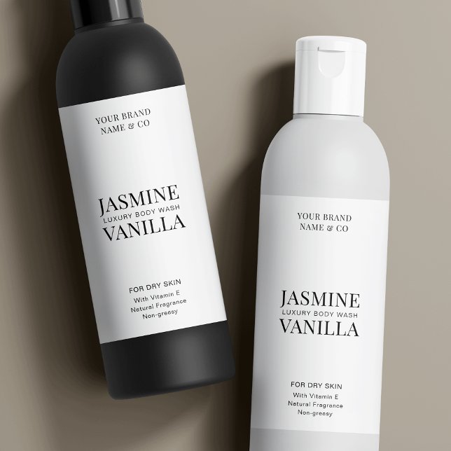 Rótulo à prova d'água do frasco Cosmo Moderno Míni (Fully customizable product labels for cosmetic bottles with space for your nrand name & product info)