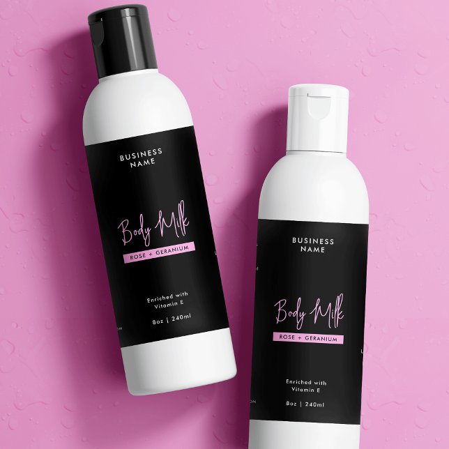 Rótulo à prova d'água do Garrafa de Tendência Rosa (Trendy Pink 8 OZ Skincare Bottle Waterproof Label *Verify Size to Ensure A Good Fit*)