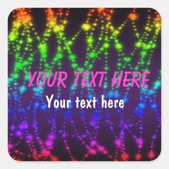 Rótulo adesivo do Rainbow Glow neon party (Frente)