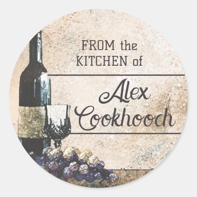 rótulo da etiqueta de presente para as uvas de vin (Frente)