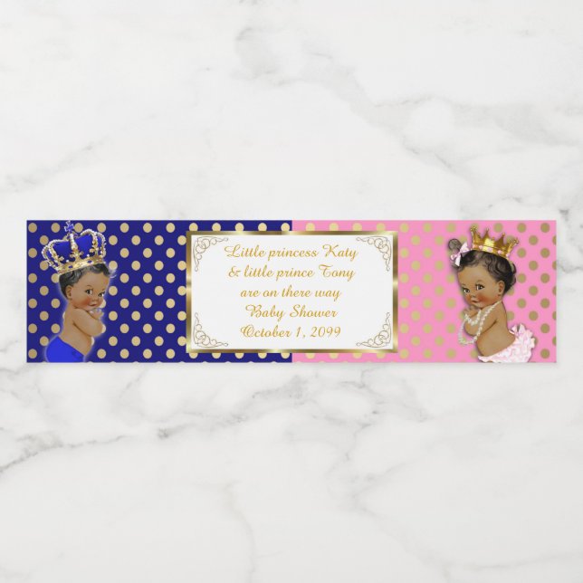 Rótulo da garrafa de água, chá de fraldas gêmeo, c (Rótulo Único)