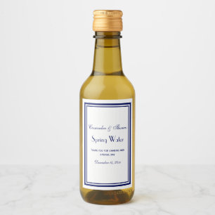 Rótulo da Garrafa de Água com Moldagem Azul Elegan