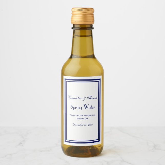 Rótulo da Garrafa de Água com Moldagem Azul Elegan (Frente)