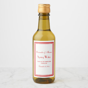 Rótulo da Garrafa de Água com Moldura Vermelha Ele