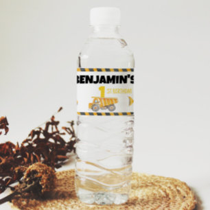 Rótulo da Garrafa de Água de Aniversário de Constr