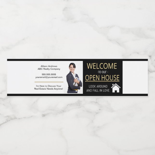 Rótulo da Garrafa de Água do Realtor (Rótulo Único)