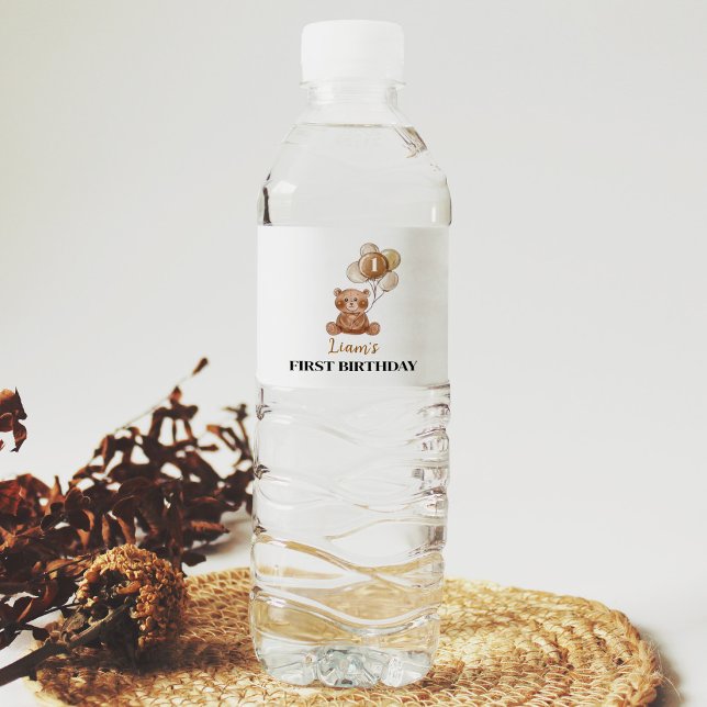 Rótulo da Garrafa de Aniversário do Urso Castanho (Criador carregado)