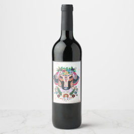 Rótulo da garrafa de vinho Dachshund