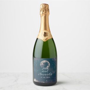 Rótulo da garrafa de vinho de Casamento Noturno
