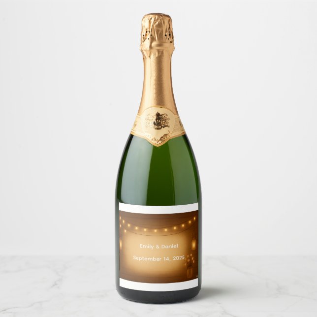 Rótulo da garrafa de vinho de Casamento Rustic Mas (Frente)