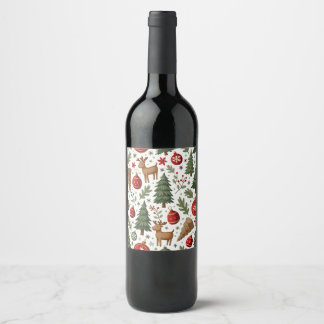 Rótulo da garrafa de vinho de Natal