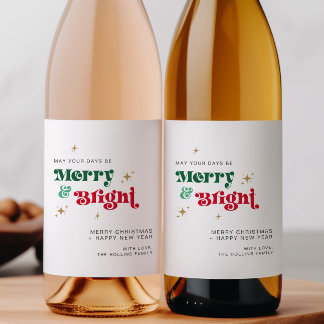 Rótulo da garrafa de vinho de Natal retrô Rótulo d