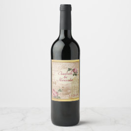 Rótulo da garrafa de vinho personalizado do casame