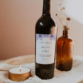 Rótulo da garrafa de vinho púrpura Modelo