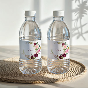 Rótulo da Garrafa Floral de Água Verde Blush Borgo