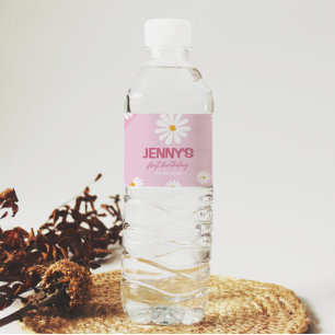 Rótulo da Garrafa Rosa-Rosa de-Groovy Aniversário