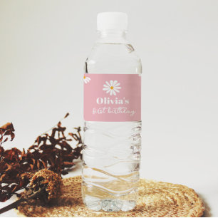 Rótulo da Garrafa Rosa-Rosa-Rosa de-Margarida de A