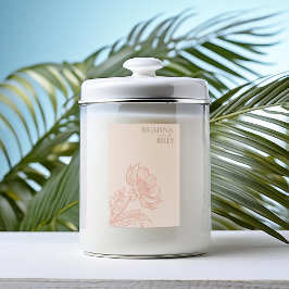 Rótulo da Vela Floral Rosa Minimalista