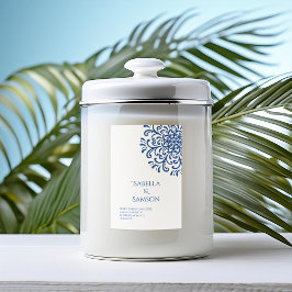 Rótulo da Vela Flourish Azul Whimsical