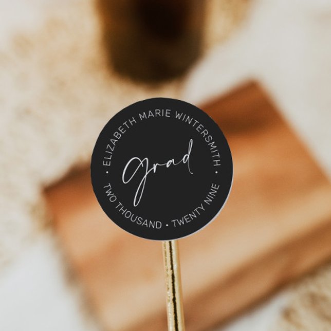 Rótulo de Adesivo de Convite de Formatura de Letra (Criador carregado)