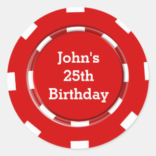 rótulo de adesivo de festa de cassino de fichas de