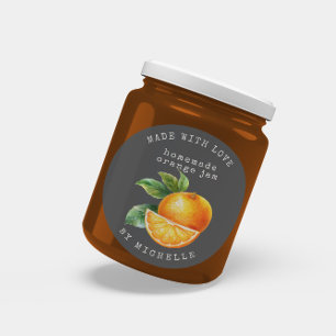 Rótulo de adesivo de geléia de laranja aquarela