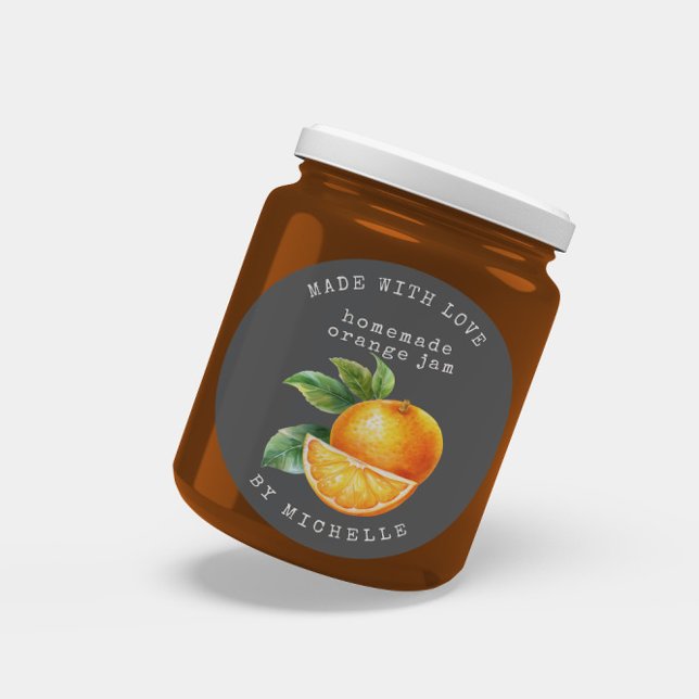 Rótulo de adesivo de geléia de laranja aquarela (Criador carregado)