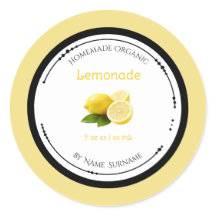 Rótulo de Adesivo de Limonada Orgânica Caseira