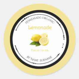 Rótulo de Adesivo de Limonada Orgânica Caseira