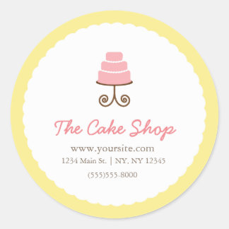 Rótulo de Adesivo de Padaria de Bolo Chique Amarel