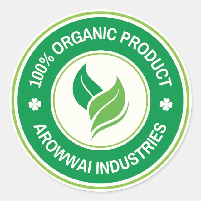 Rótulo de Adesivo de Produto 100% Orgânico (Frente)
