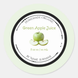 Rótulo de Adesivo de Suco de Maçã Verde Orgânico C