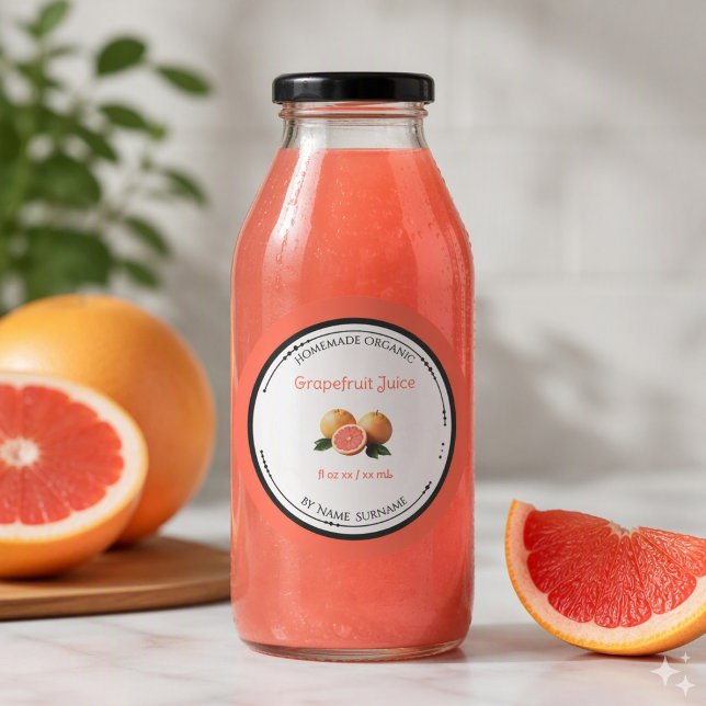 Rótulo de Adesivo de Suco de Toranja Orgânico Case (Criador carregado)