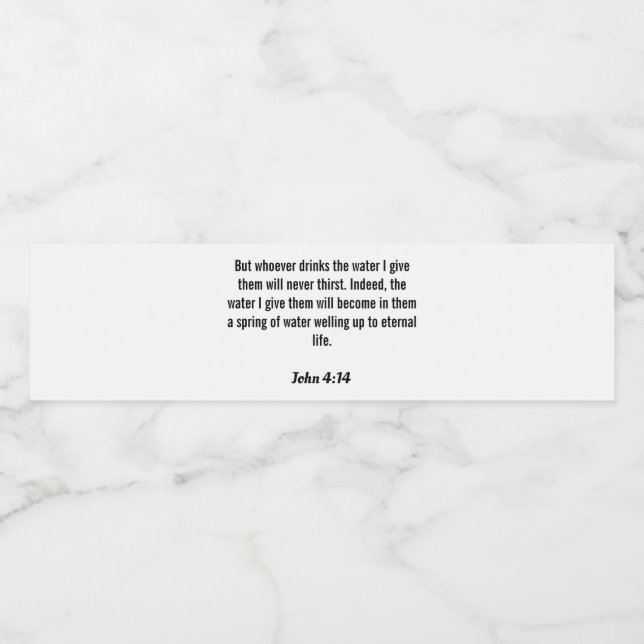 Rótulo de Água do John 4:14 (Rótulo Único)
