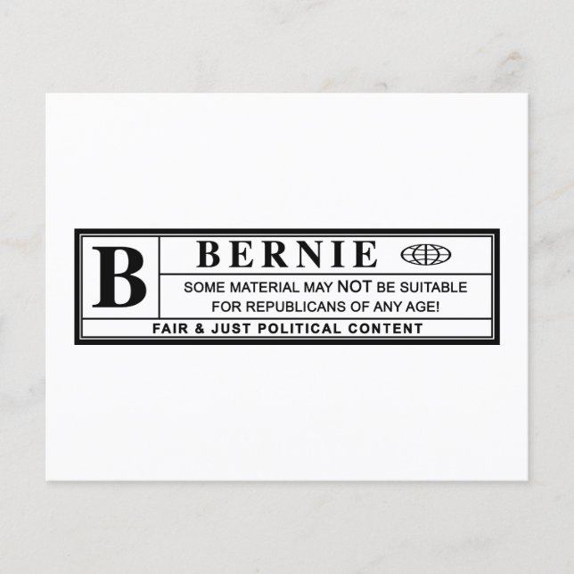Rótulo de Alerta de Bernie Sanders (Frente)