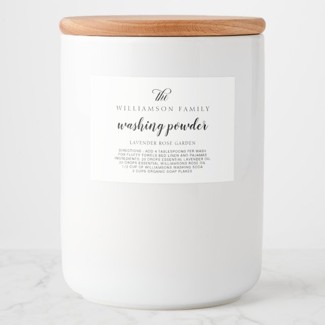 Rótulo de armazenamento de produtos preto e branco (Frente)