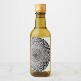 rótulo de arte mandala de garrafa de vinho miniatu