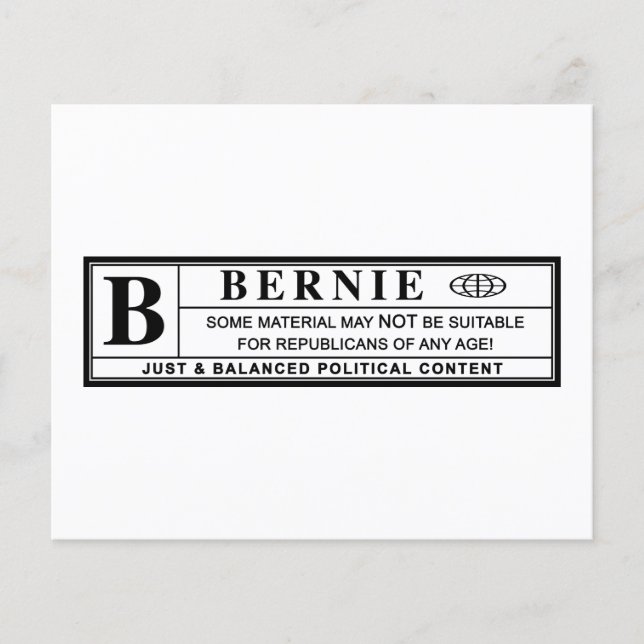 Rótulo de Aviso Bernie Sanders (Frente)