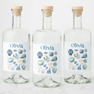 Rótulo de Bebida Alcoólica Conchas do Mar Azul N