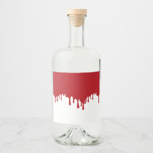 Rótulo de Bebida Alcoólica Vermelho Tomate com Efe