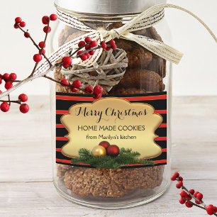 Rótulo de Comida de Natal Dourada festiva