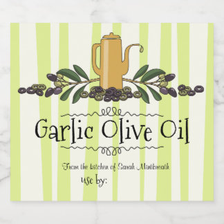 Rótulo de conservas de azeite aromatizado de olive