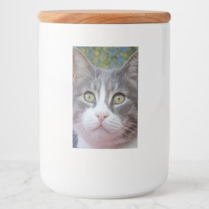 Rótulo de Contêiner de Comida de Gato Bonito