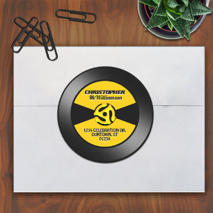 Rótulo de Disco de Vinil 45 Personalizado Adesivo
