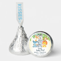 Rótulo de doce chá de fraldas de animais de safari