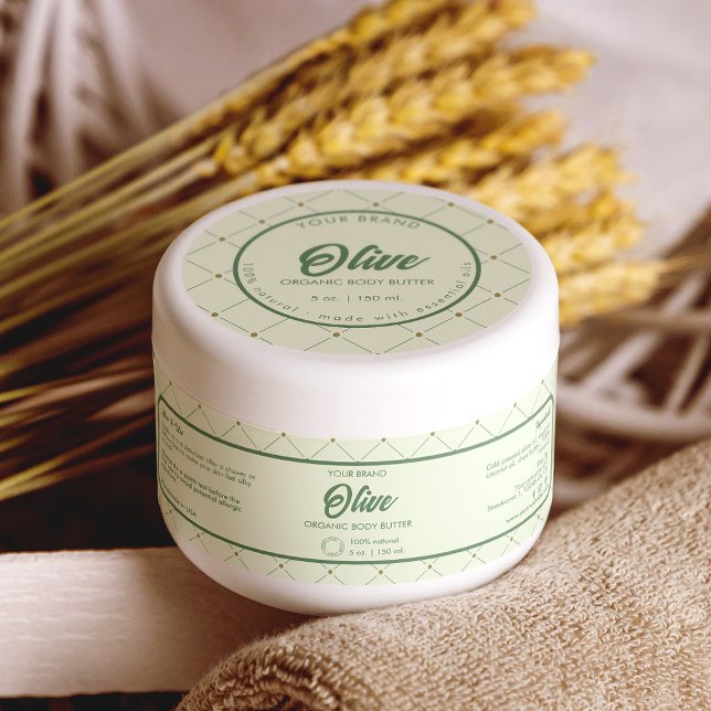 Rótulo de empacotamento de Jar Cosmético em Verde  (Criador carregado)