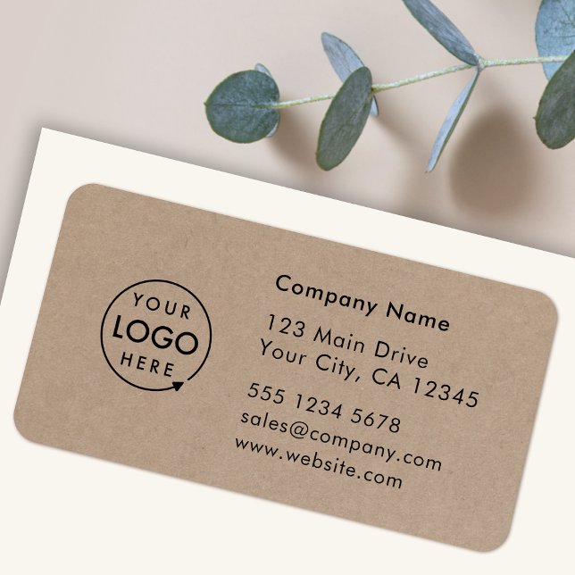 Rótulo de Endereço Comercial | Adesivo de Logotipo (Company branded return address labels for everyday business professional mailing needs)