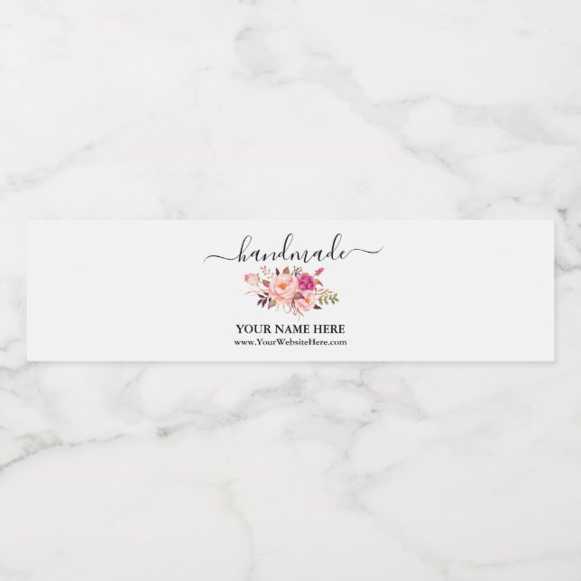 Rótulo de Enrolamento Floral de Cor Aquosa Rosa, F (Rótulo Único)