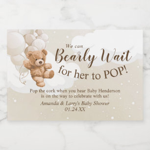 Rótulo de Espumante Mini Teddy Bear com Balões