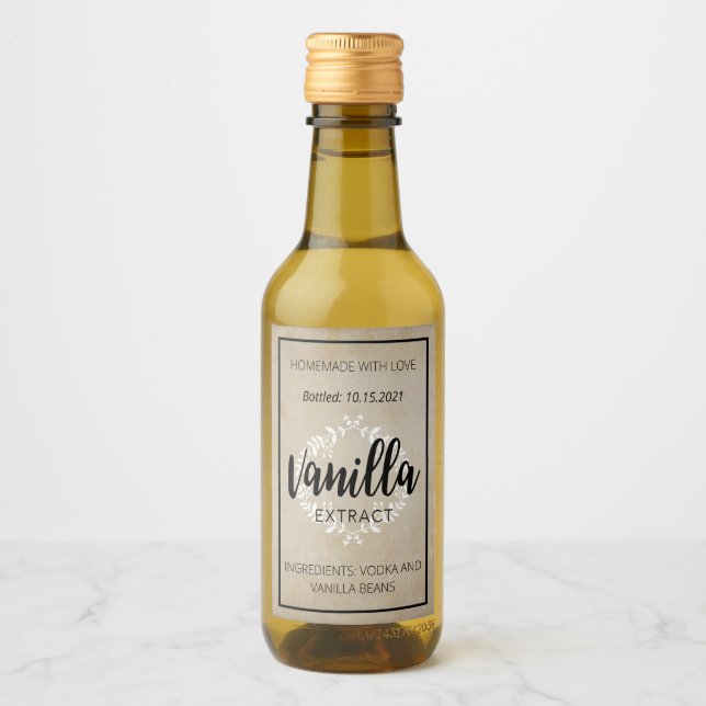 Rótulo de Extrato de Baunilha Personalizável VE001 (Frente)